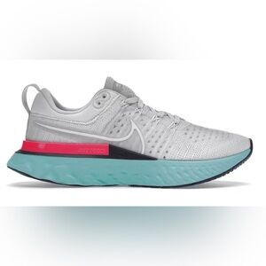 Nike Men’s React Infinity Run Flyknit 2 Running Shoe - White/Teal/Pink